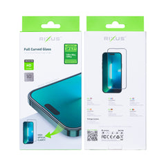 Rixus HD Full Curved Edge Gehärtetes Glas für iPhone 14 Plus, 13 Pro Max (10er-Pack