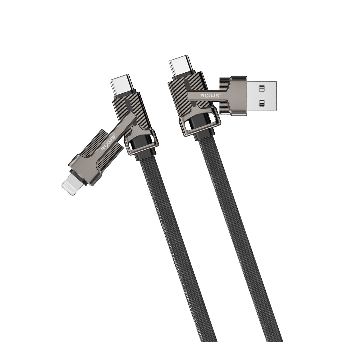 Rixus RXUC41 Flat Braided Multi Cable