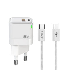 Rixus RXHC11 25W Wandladegerät-Kit mit USB-C-zu-USB-C-Kabel