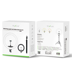 Rixus RXLG18 Selfie-Ringlicht und Haltestab 18 Zoll