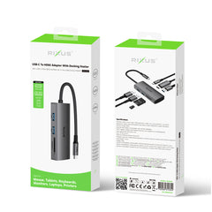 Rixus RXHU10 USB-C-auf-HDMI-Adapter mit Dockingstation