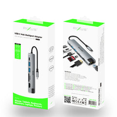 Rixus RXHU08 USB-C-auf-Ethernet-Adapter mit Dockingstation