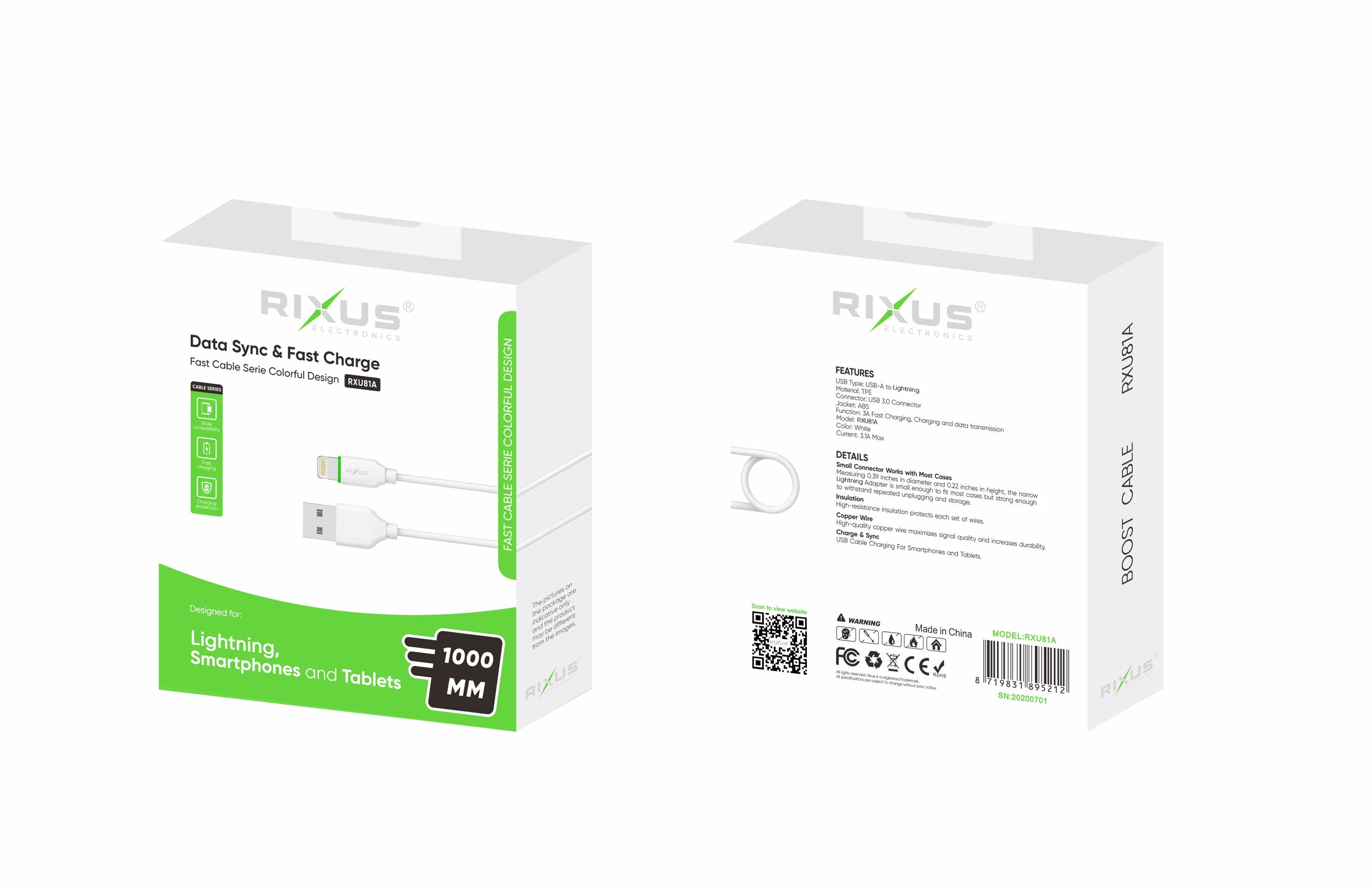 Rixus RXU81A Boost Data Cable Lightning