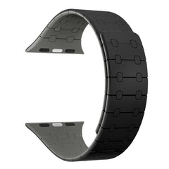 Rixus magnetisches Silikonarmband für Apple Watch 38 mm, 40 mm, 41 mm Schwarz und Grau
