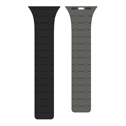 Rixus magnetisches Silikonarmband für Apple Watch 38 mm, 40 mm, 41 mm Schwarz und Grau