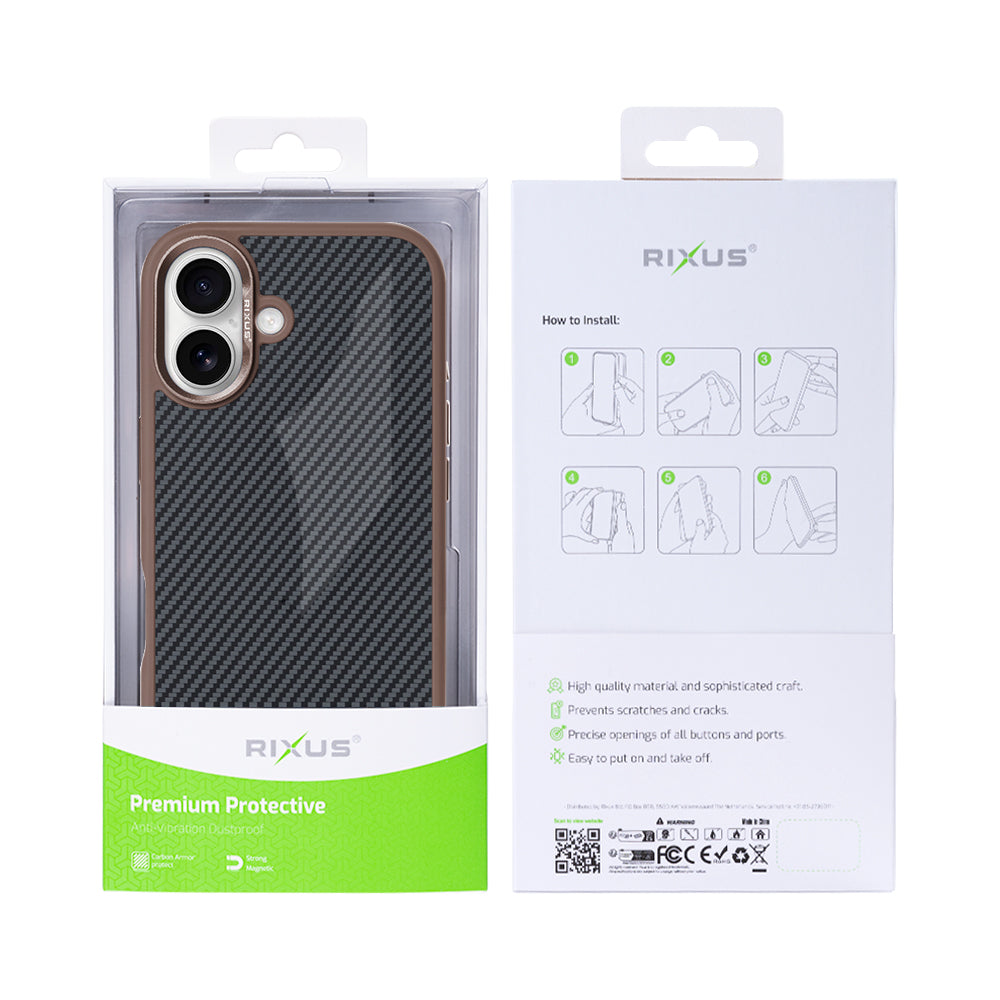 Rixus Mag Carbon With MagSafe For iPhone 16 Plus