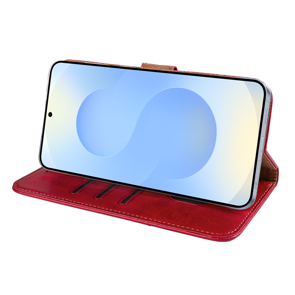Rixus Bookcase For Samsung Galaxy S25 Edge S937B